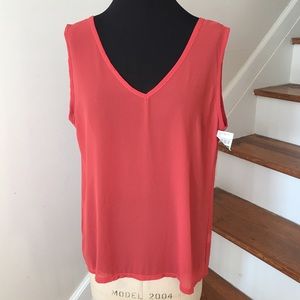NWT Made in Italy Sheer Coral Tank